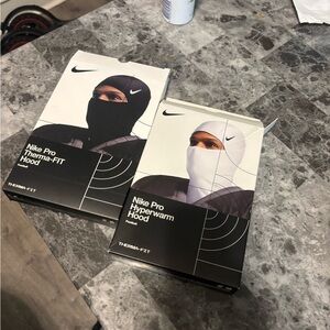 Nike Pro Therma-FIT and Hyperwarm Hoods in Black and White
